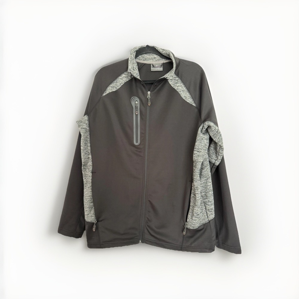 Fossa‎ Apparel Synapse Performance Jacket Men's L Black Gray Athleisure Zip